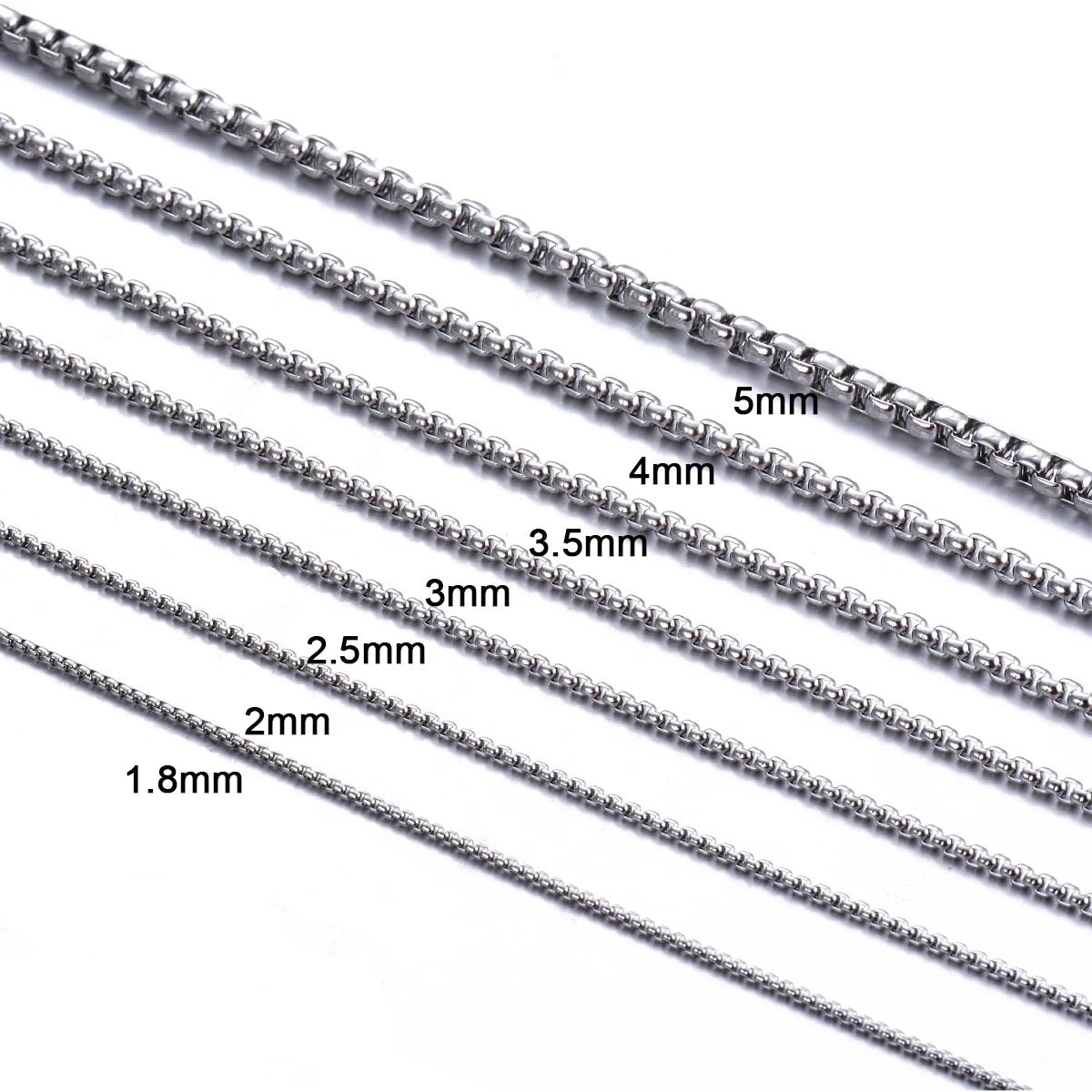 Stainless Steel Rollo & Box Chain Necklace