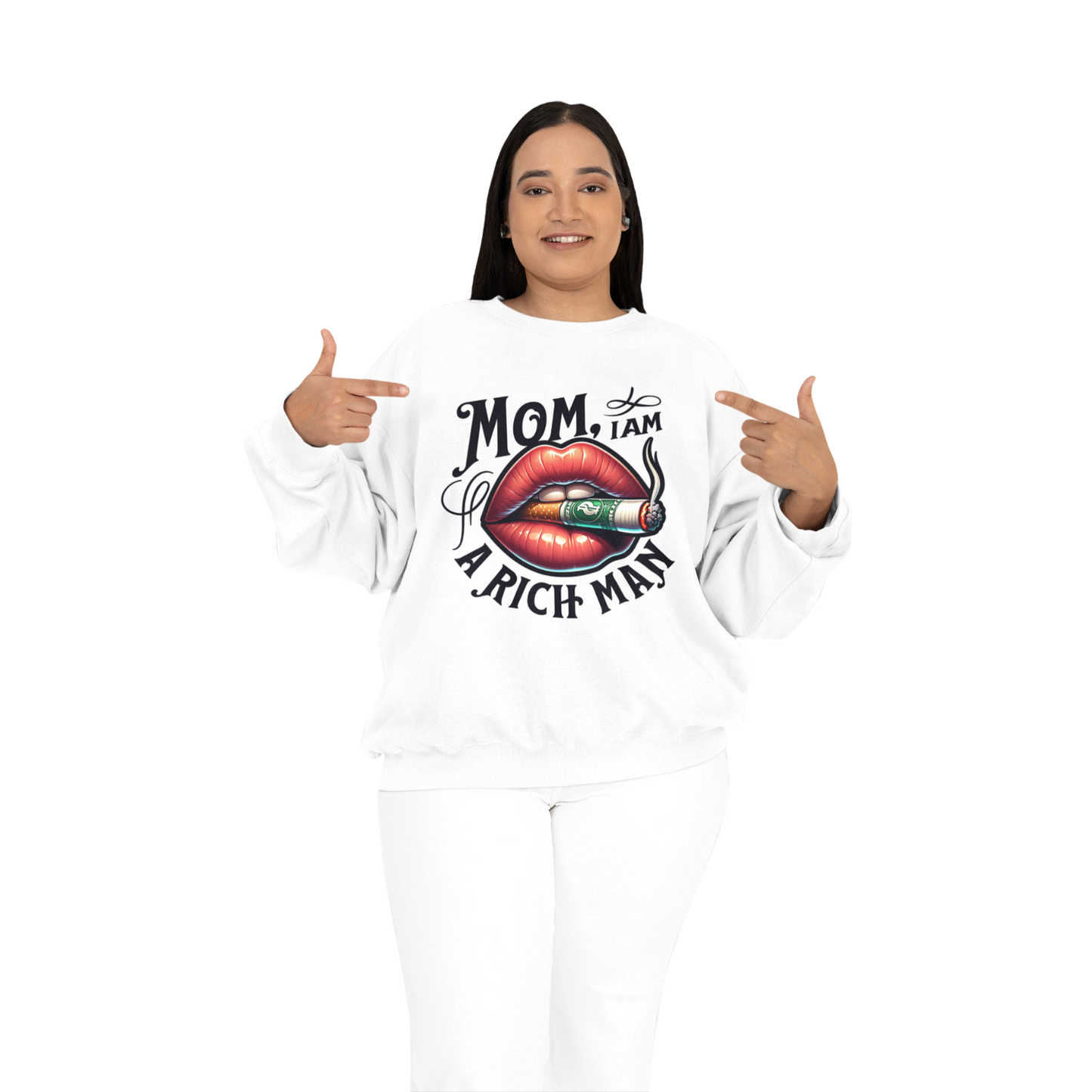Mom with a Lil’ Attitude Graphic Sweatshirt – White