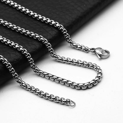 Stainless Steel Rollo & Box Chain Necklace