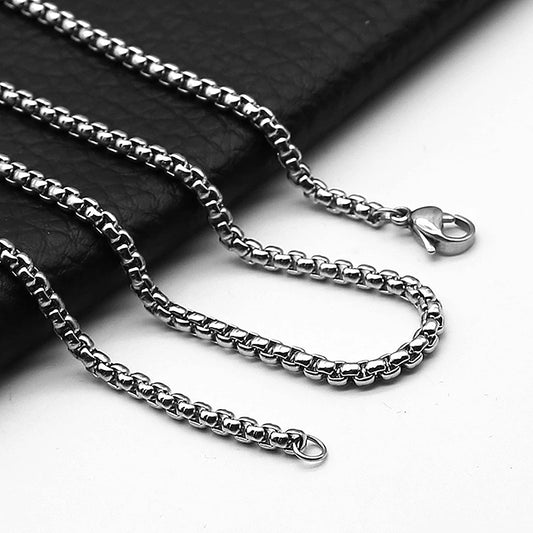 Stainless Steel Rollo & Box Chain Necklace