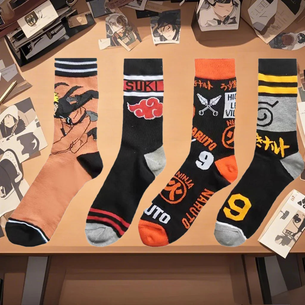 Anime Naruto Men's Hip Hop Cosplay Socks