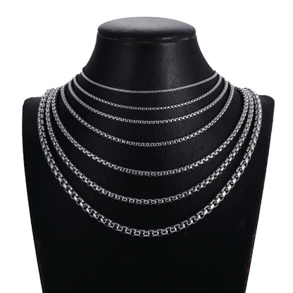 Stainless Steel Rollo & Box Chain Necklace