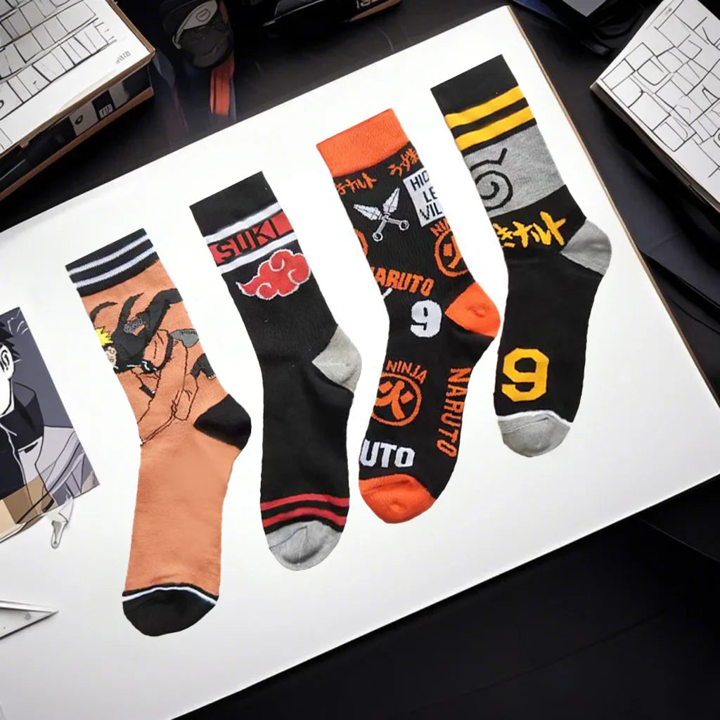 Anime Naruto Men's Hip Hop Cosplay Socks