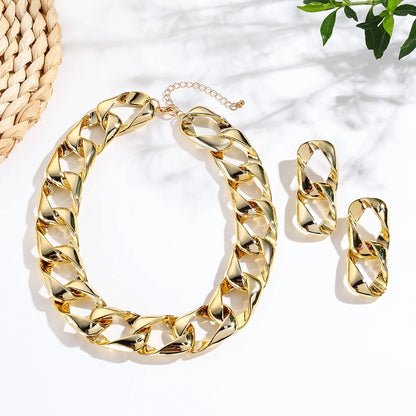 Hip Hop Fluorescent Acrylic CCB Choker & Earrings Set