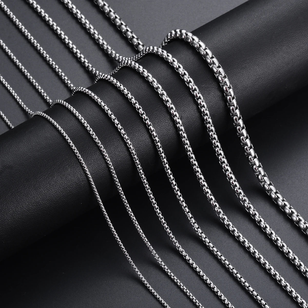 Stainless Steel Rollo & Box Chain Necklace
