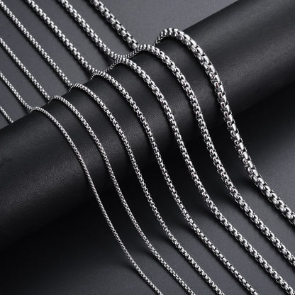 Stainless Steel Rollo & Box Chain Necklace