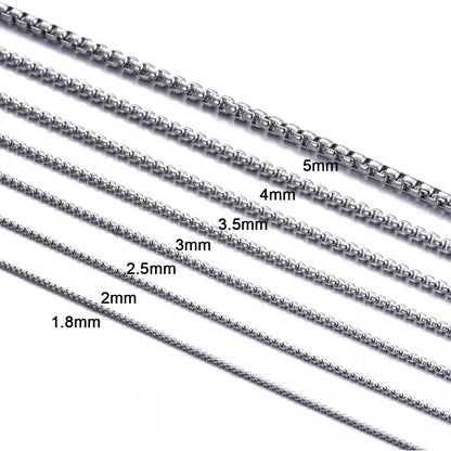 Stainless Steel Rollo & Box Chain Necklace
