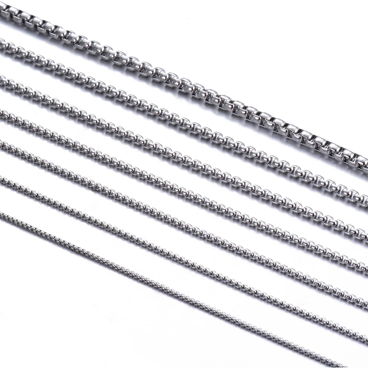 Stainless Steel Rollo & Box Chain Necklace