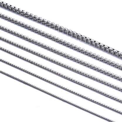 Stainless Steel Rollo & Box Chain Necklace